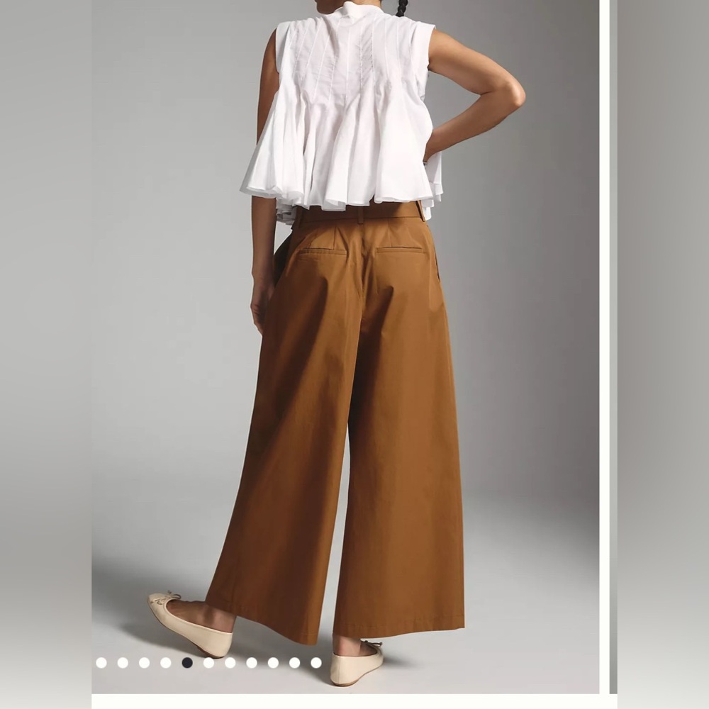 Exquise Pleated Tie-Front Trousers Pants Anthropologie - Picture 2 of 6